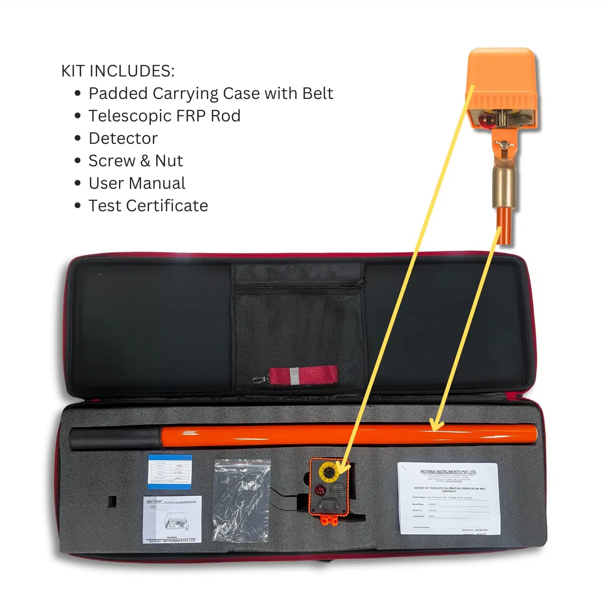 Metravi 275HP1 With FRP Rod Kit Non-contact High Voltage Detector (Electroscope) up to 275kV