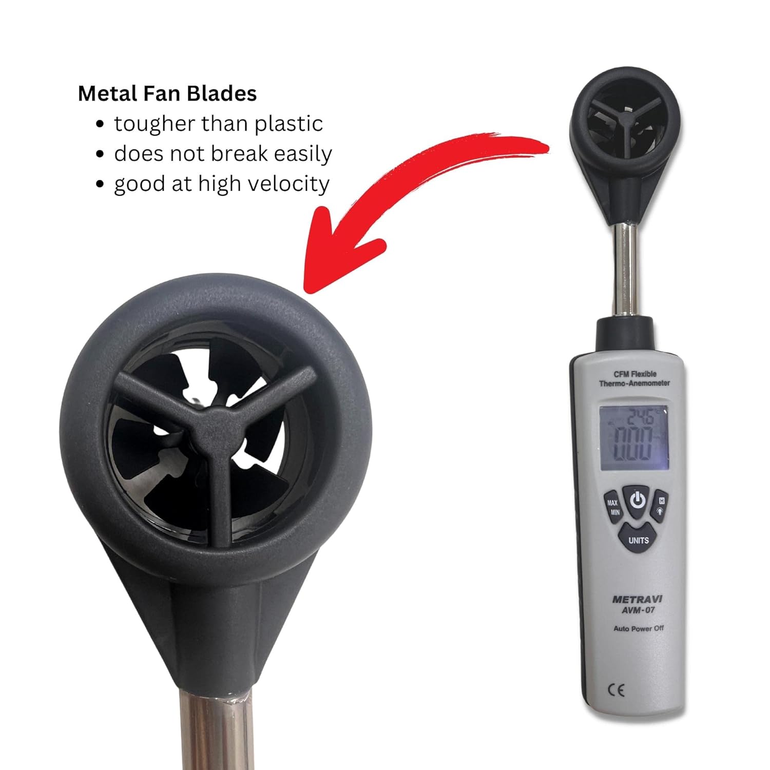 Metravi AVM-07 Metal Fan Thermo Anemometer