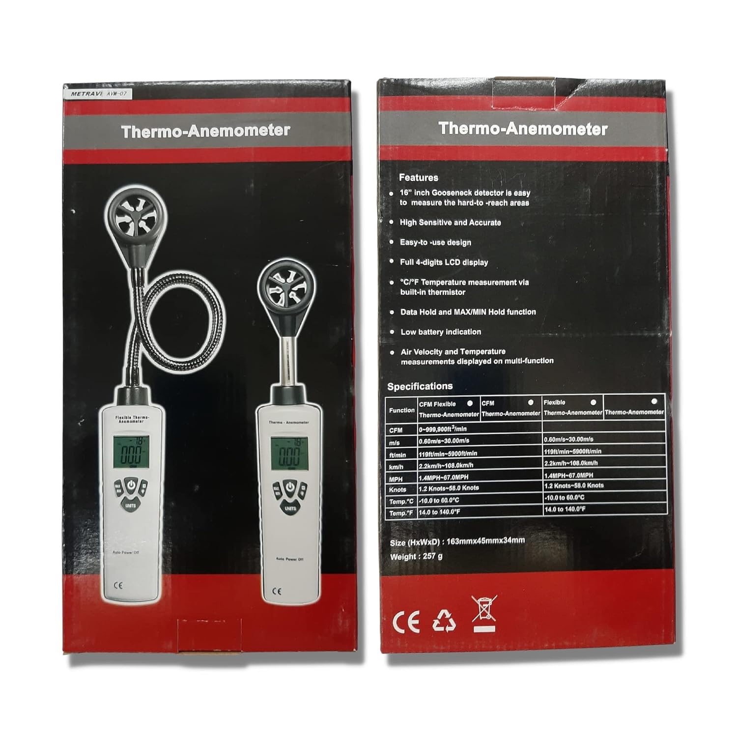 Metravi AVM-07 Metal Fan Thermo Anemometer