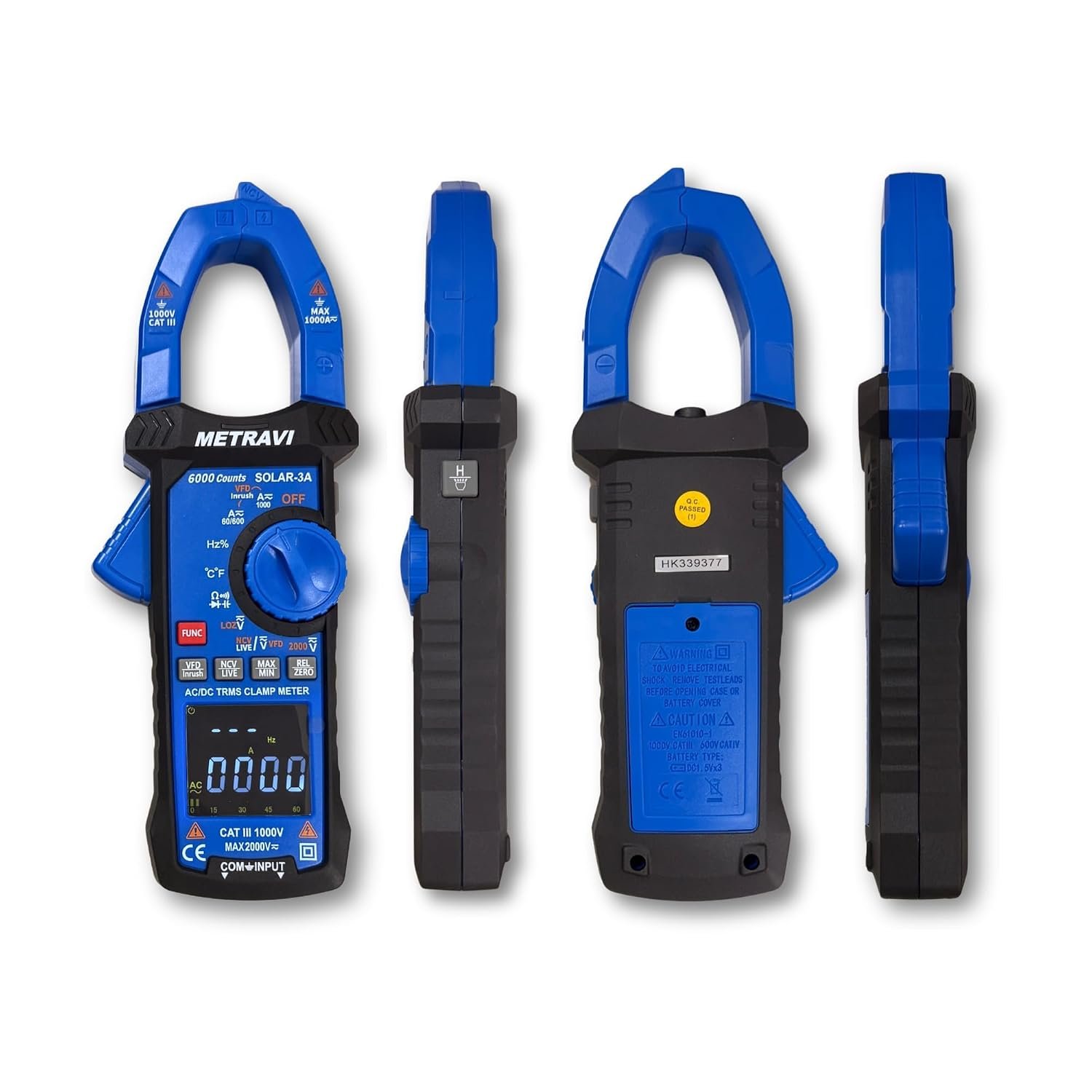 METRAVI Solar-3A Digital TRMS AC/DC Clamp Meter