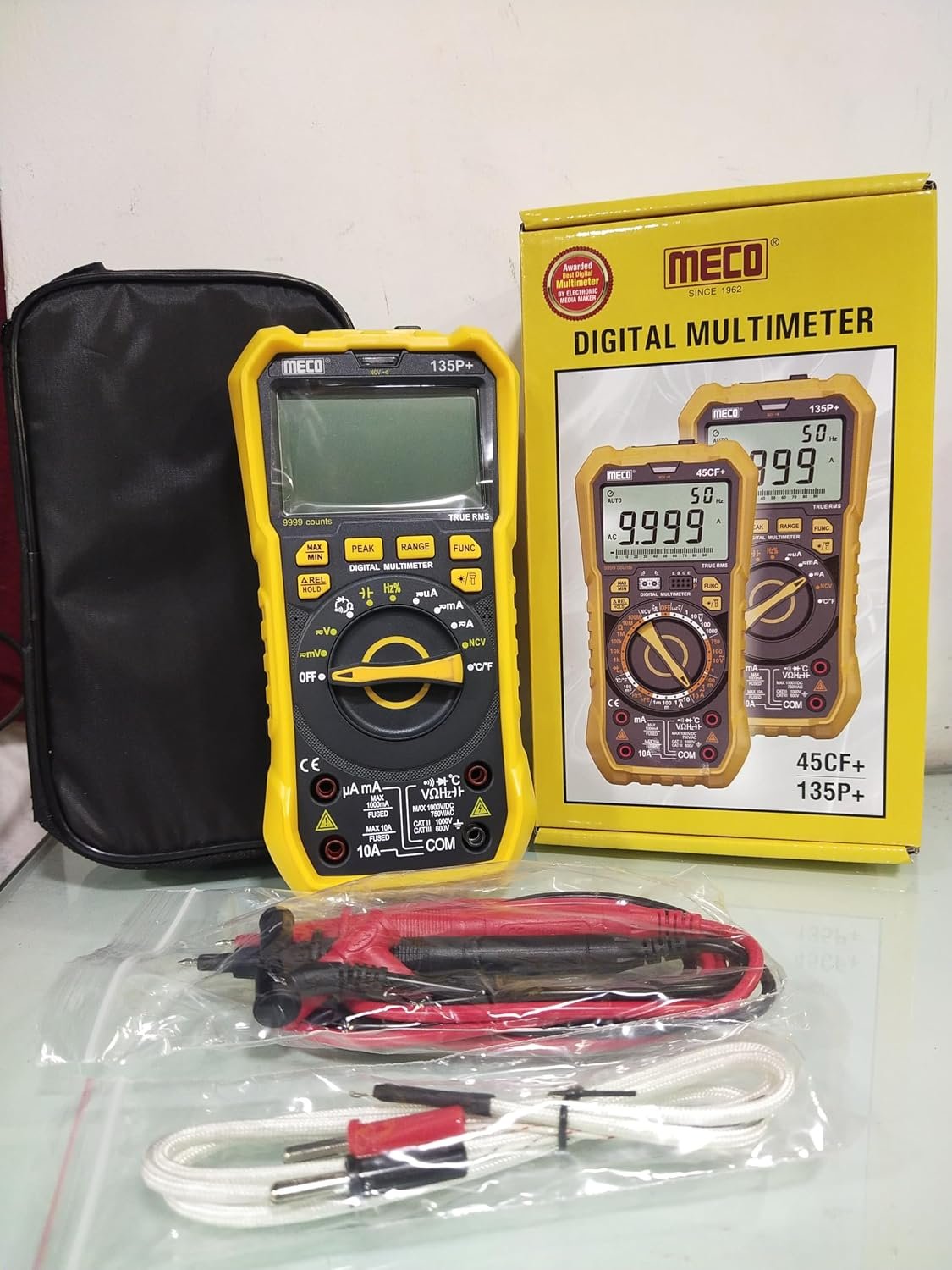 MECO 135P+ 4 Digit 9999 Counts Auto & Manual Ranging Digital Multimeter - TRMS with Dual Display + Bargraph