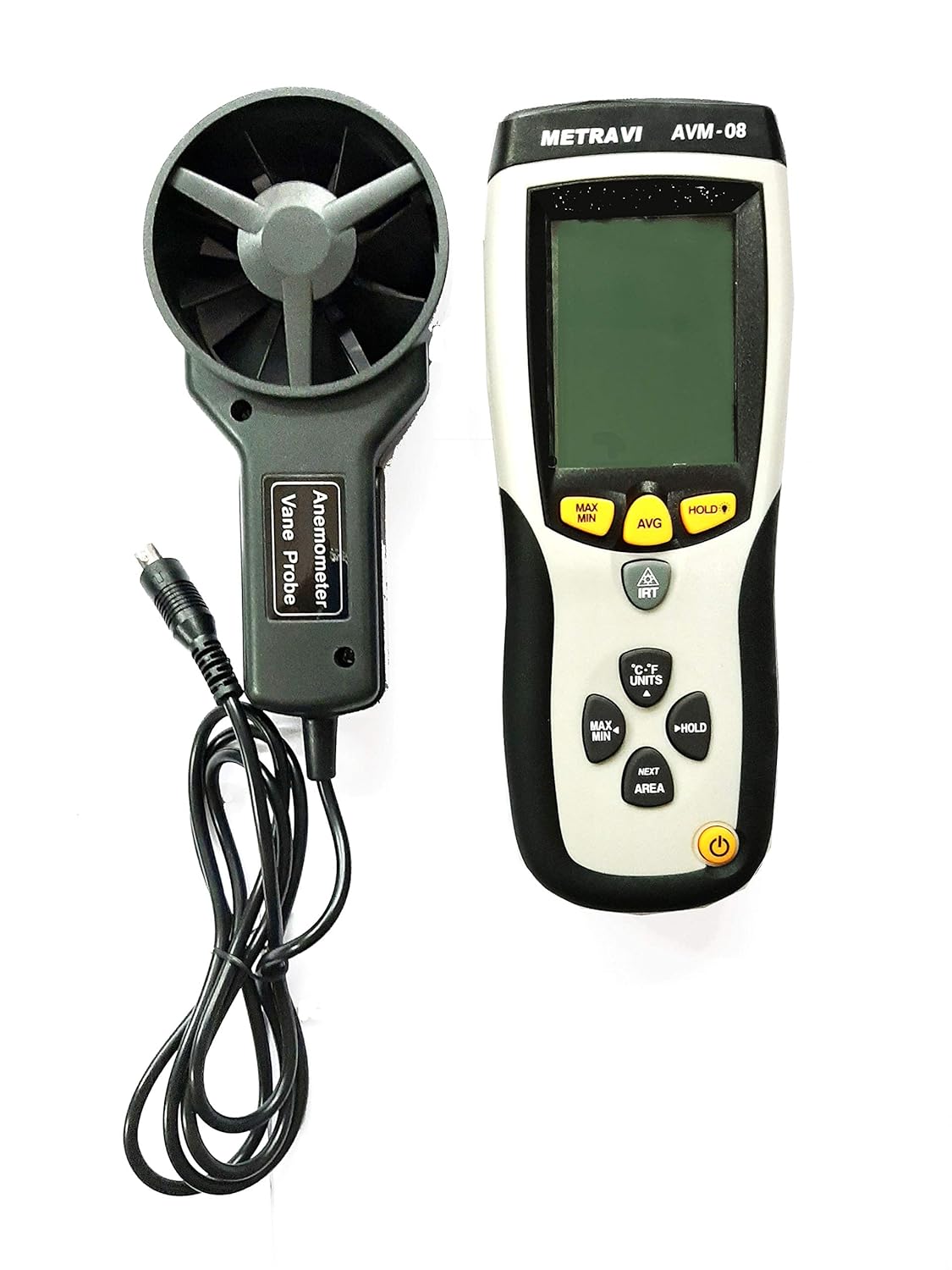 Metravi AVM-08 Thermo-Anemometer with CFM/CMM and built-in Infrared Thermometer