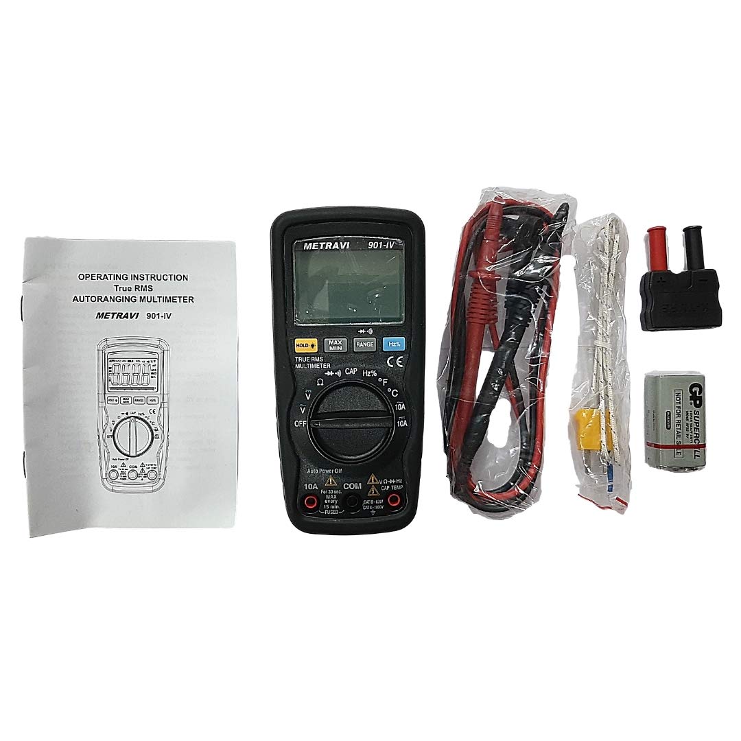 Metravi 901-IV TRMS Compact Digital Multimeter with Analogue Bargraph & Double Insulation