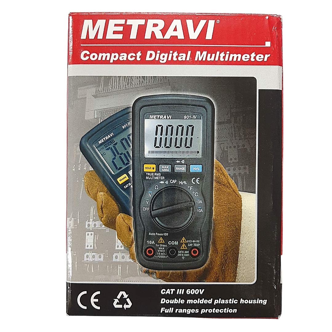Metravi 901-IV TRMS Compact Digital Multimeter with Analogue Bargraph & Double Insulation