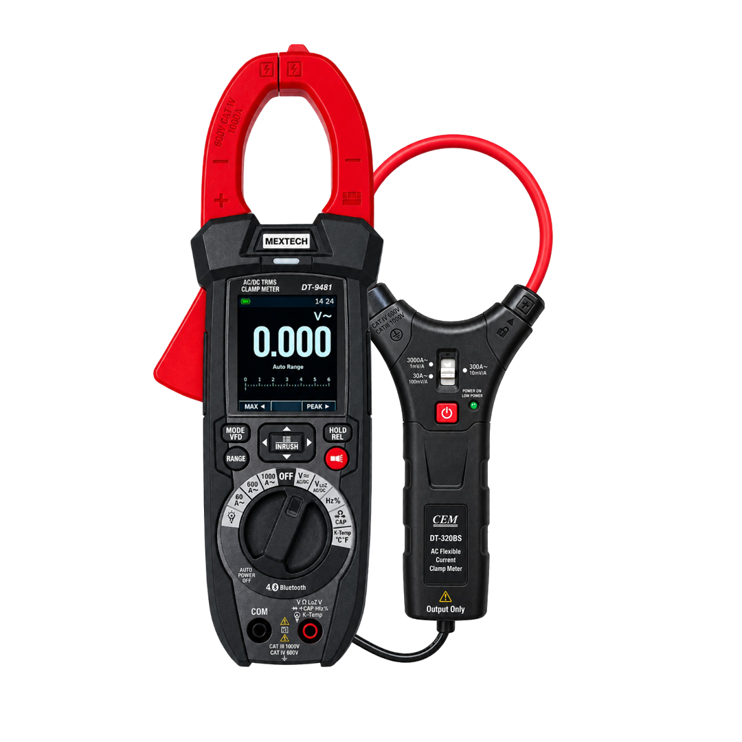 MEXTECH Professional AC/DC True RMS Clamp Meters DT-9481