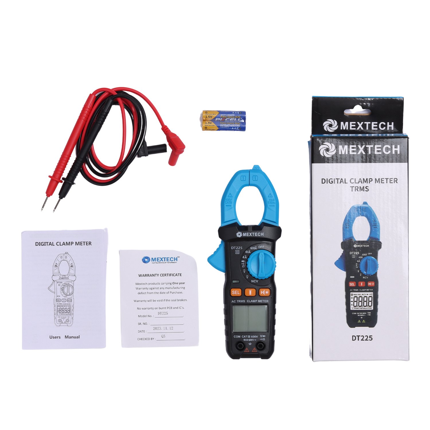 MEXTECH DT225 Digital TRMS Clamp Meter