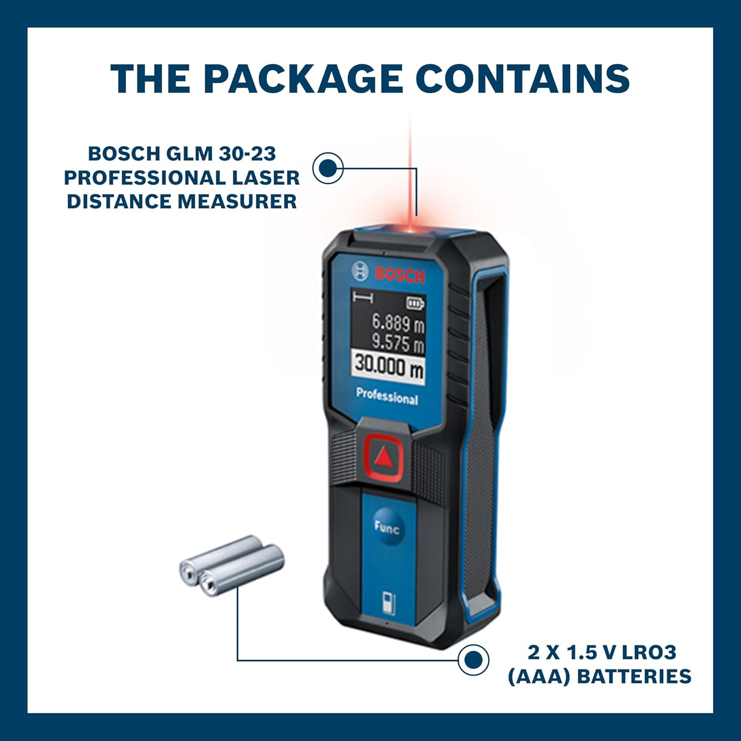 BOSCH GLM 30-23 Professional Laser Measurer| Compact & User-Friendly Interface| Laser Class 2, Range up to 30 m, ±1.5 mm
