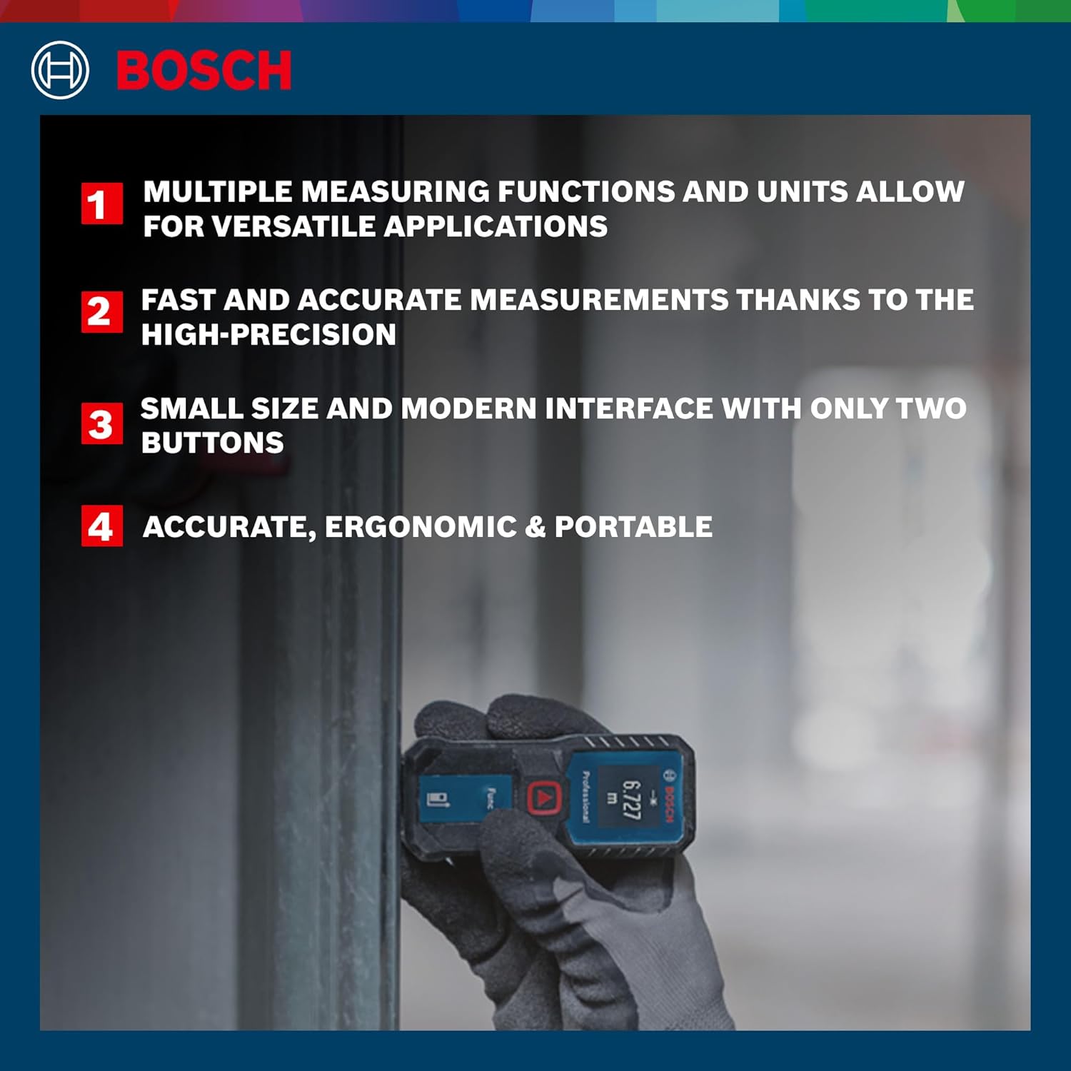 BOSCH GLM 30-23 Professional Laser Measurer| Compact & User-Friendly Interface| Laser Class 2, Range up to 30 m, ±1.5 mm