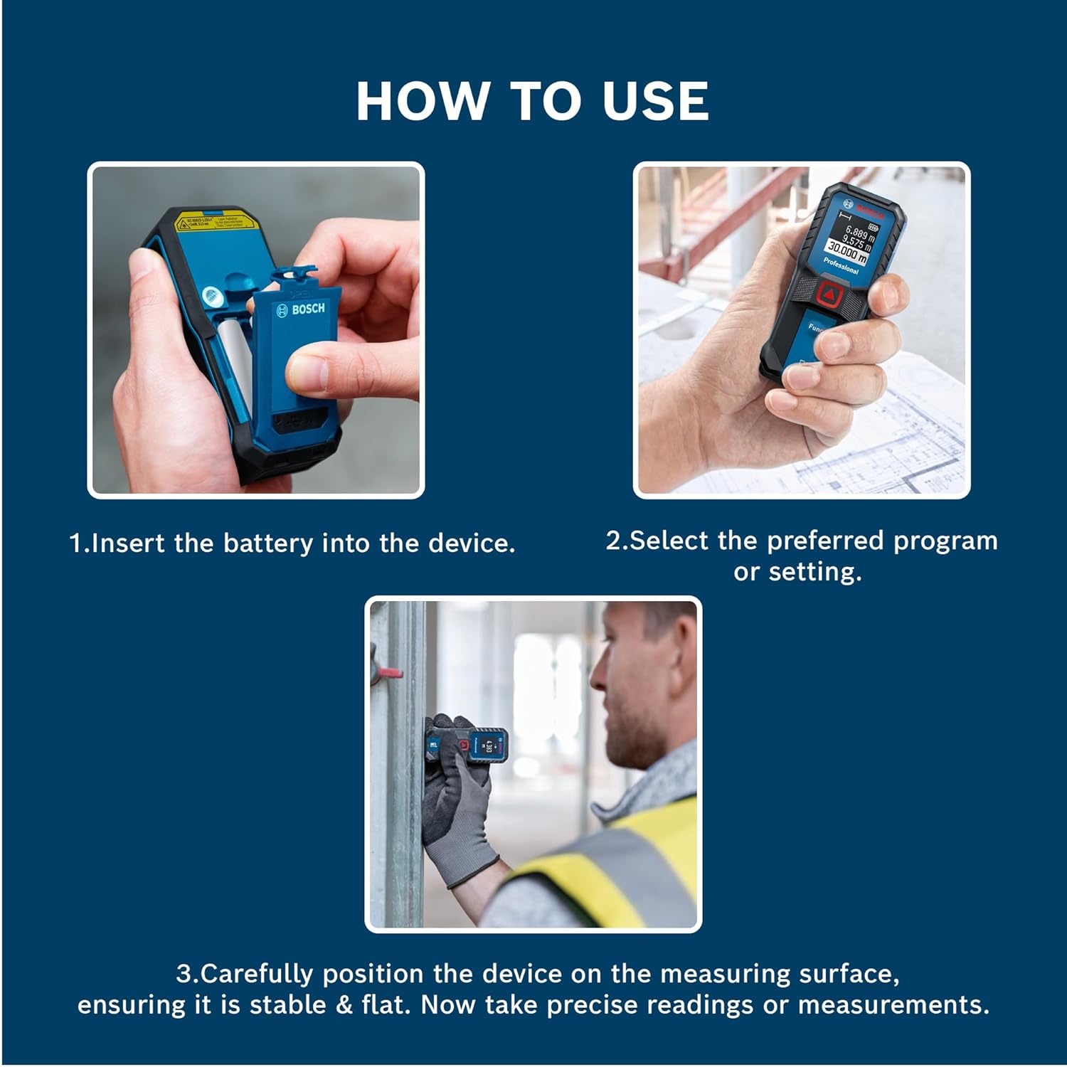 BOSCH GLM 30-23 Professional Laser Measurer| Compact & User-Friendly Interface| Laser Class 2, Range up to 30 m, ±1.5 mm