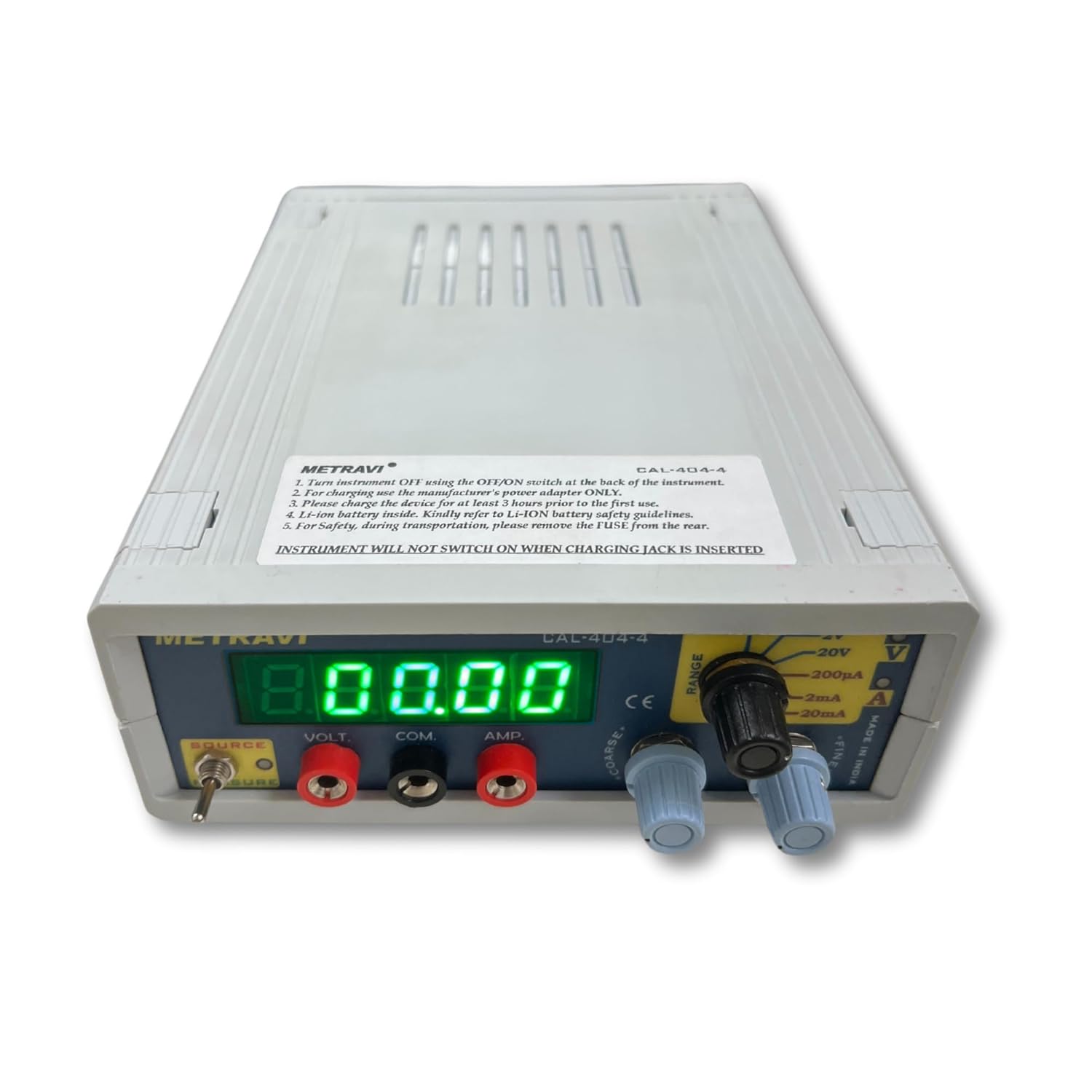 Metravi CAL-404-4 mV mA RTD/PT100 Calibrator with Rechargeable Battery and POT adjustment