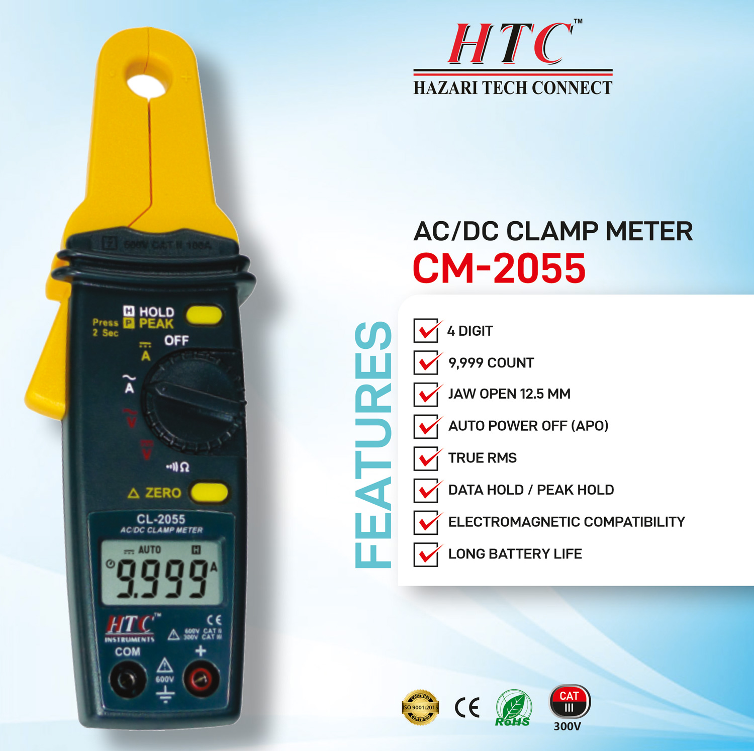 HTC-CL-2055-AC|DC CLAMP METER HTC-CL-2055-AC|DC CLAMP METER