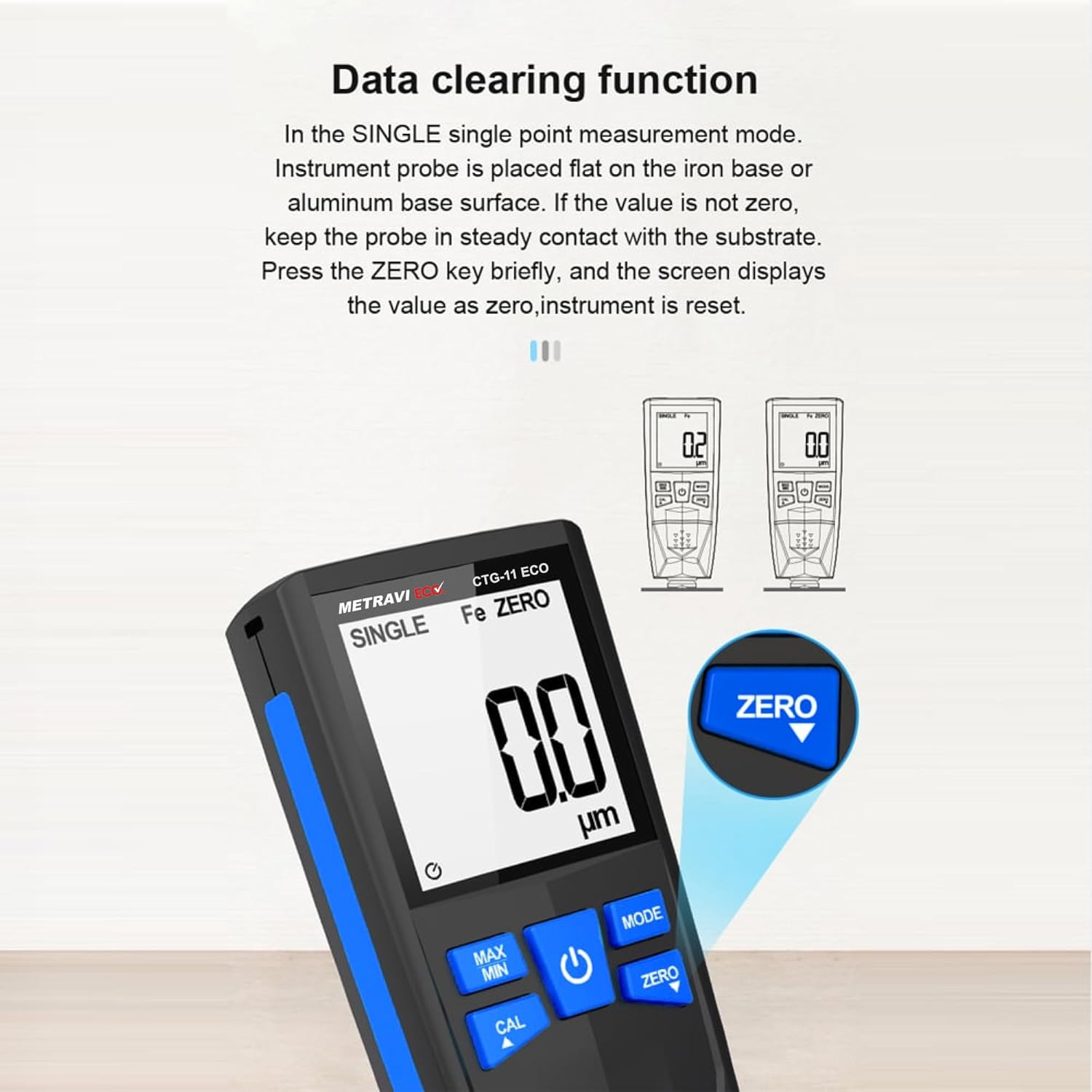 Metravi CTG-11 ECO Coating Thickness Gauge for up to 1500µm