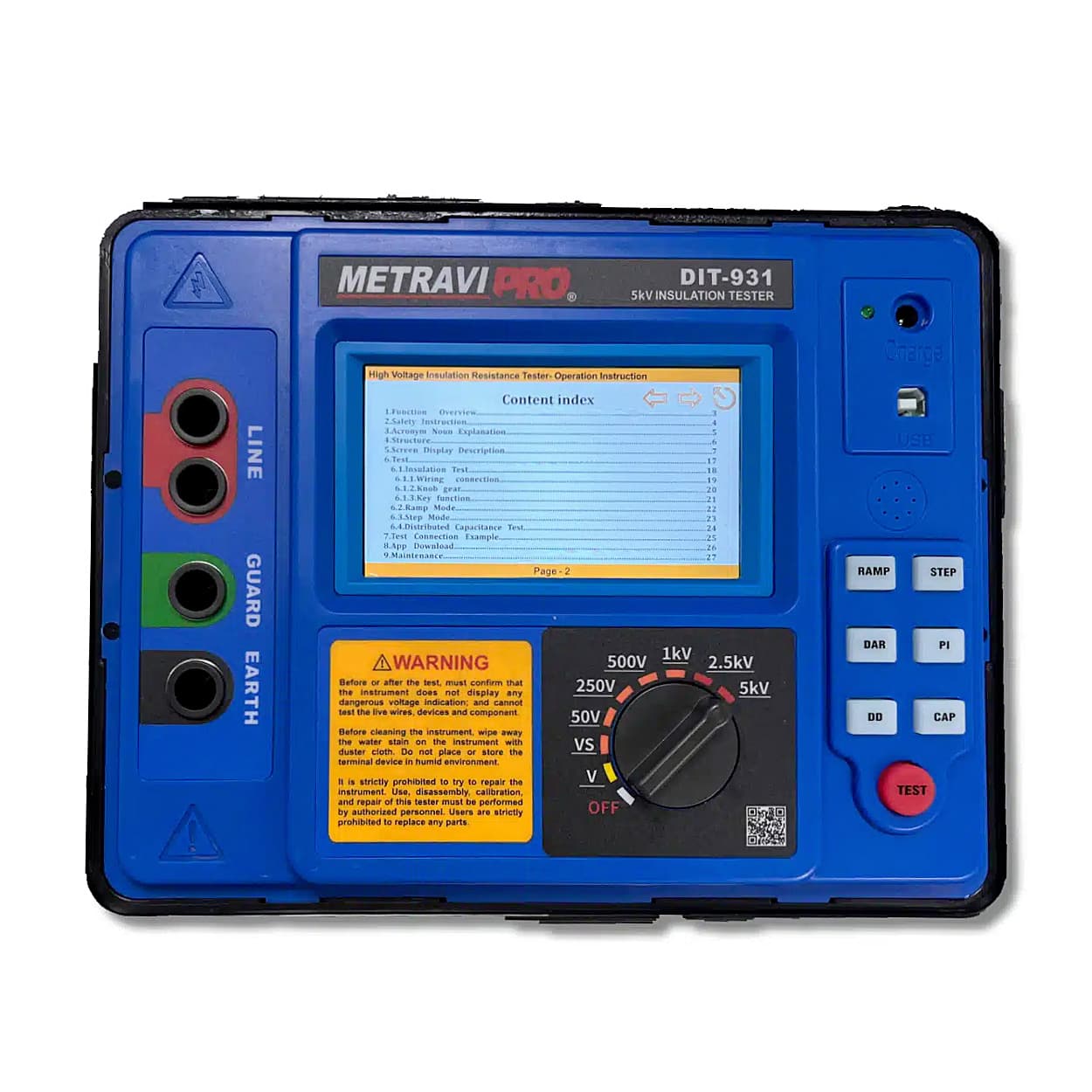 Metravi PRO DIT-931 5kV / 0.005M - 10T Ohms High Voltage Digital Insulation Tester