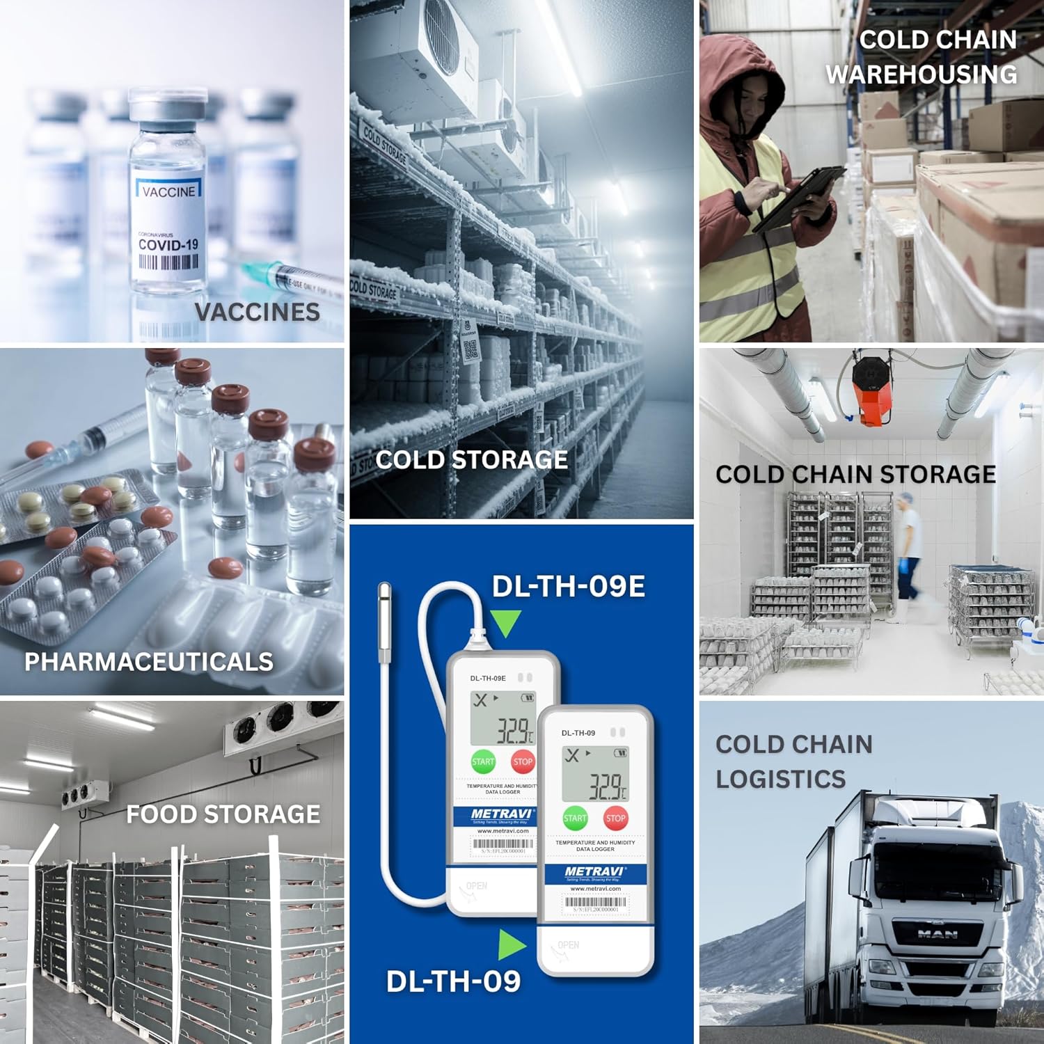 METRAVI DL-TH-09 Temperature and Humidity Data Logger with External Sensor