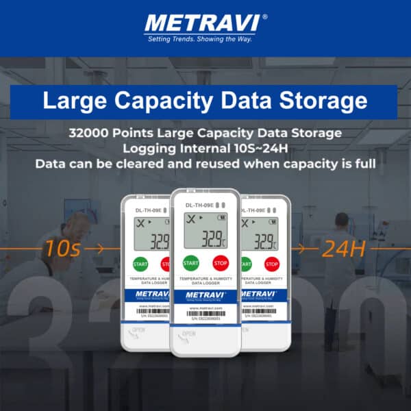 METRAVI DL-TH-09E Temperature and Humidity Data Logger with External Sensor