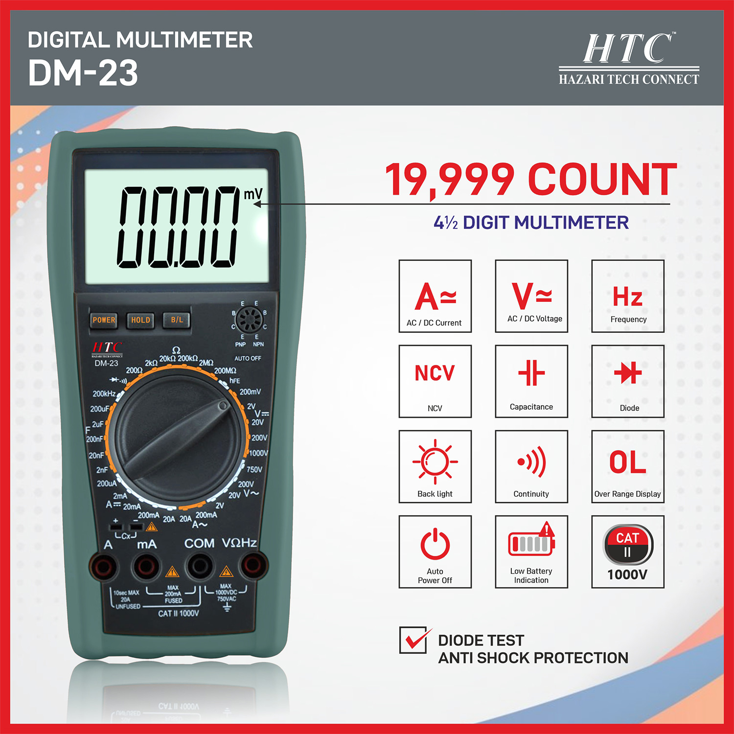 HTC-DM-23-DIGITAL MULTIMETER