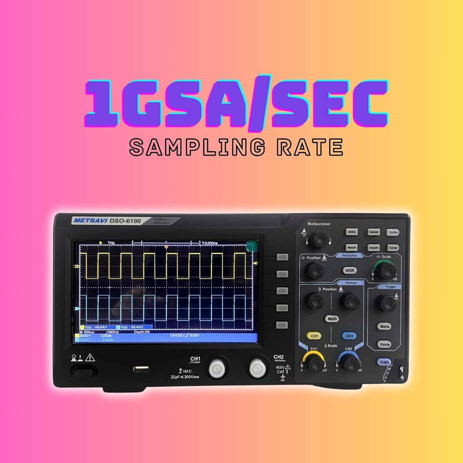 Metravi DSO-6200 Digital Storage Oscilloscope 200 MHz with colour display