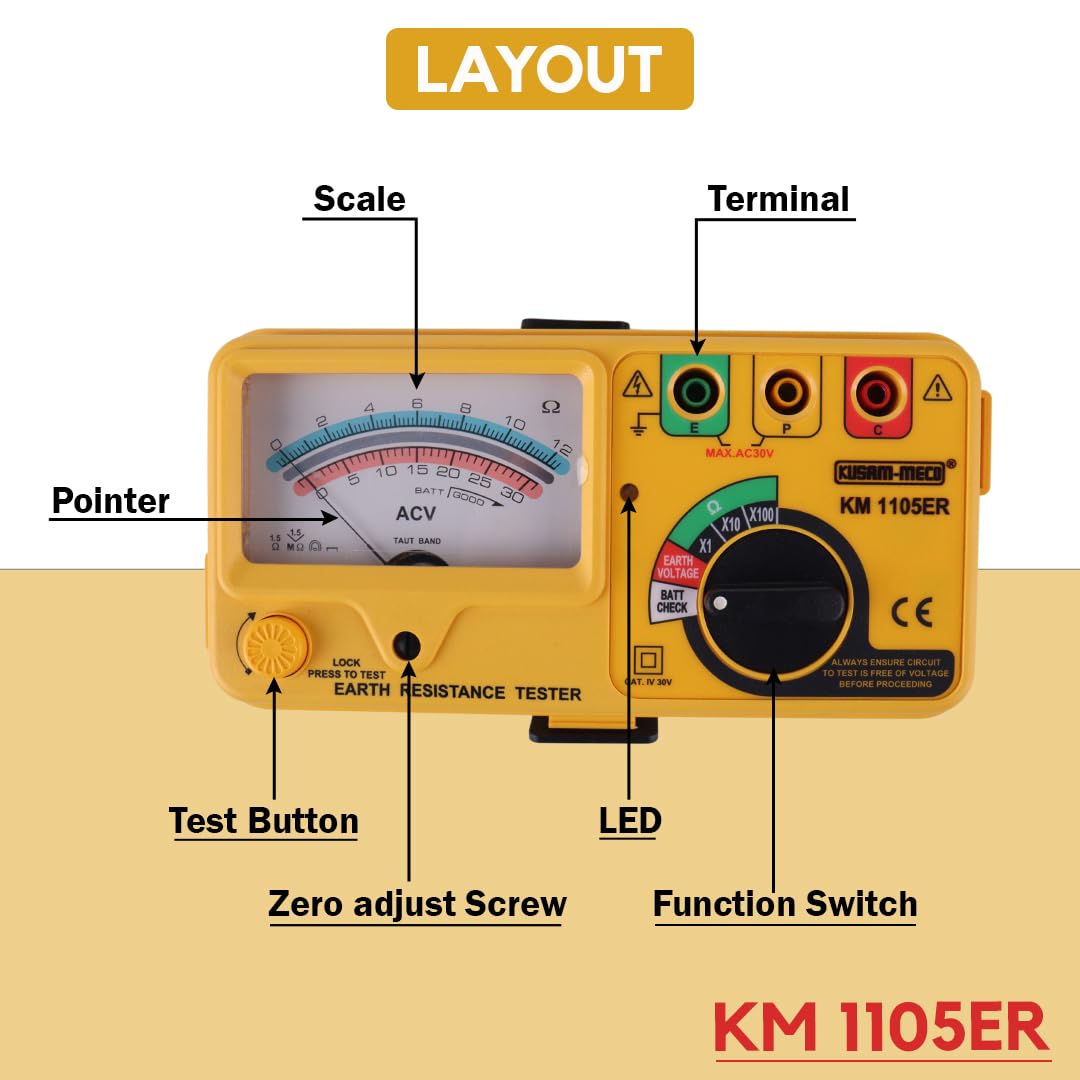 Kusam Meco KM 1105 ER Analogue Earth Resistance Tester