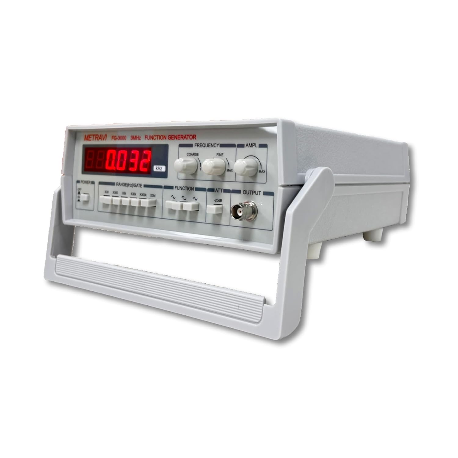 Metravi FG-3000 1MHz Digital Function Generator with 6 LED Digit Display