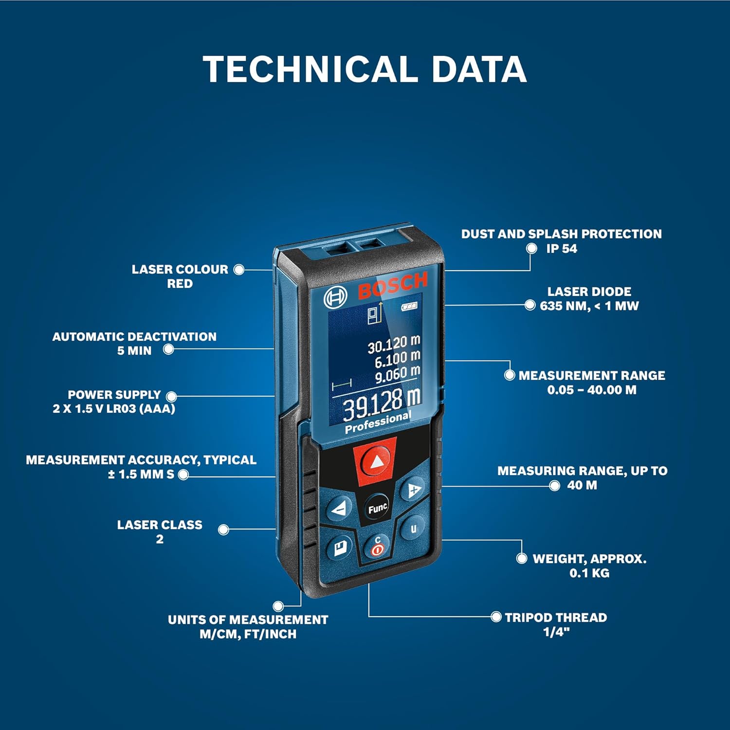 BOSCH GLM 400 Laser Distance Measurer (40M Range)