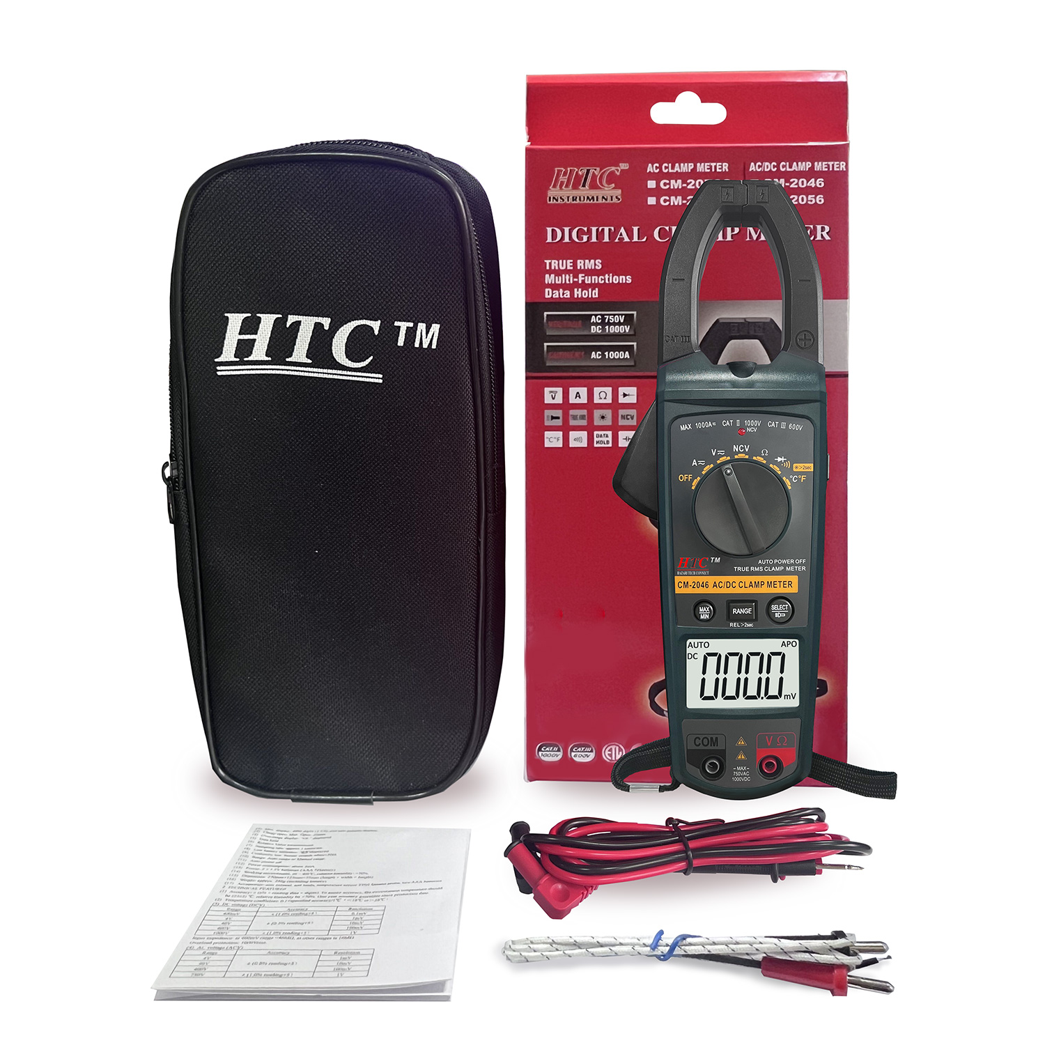 HTC-CM-2046-AC| DC 1000A DIGITAL CLAMP METER
