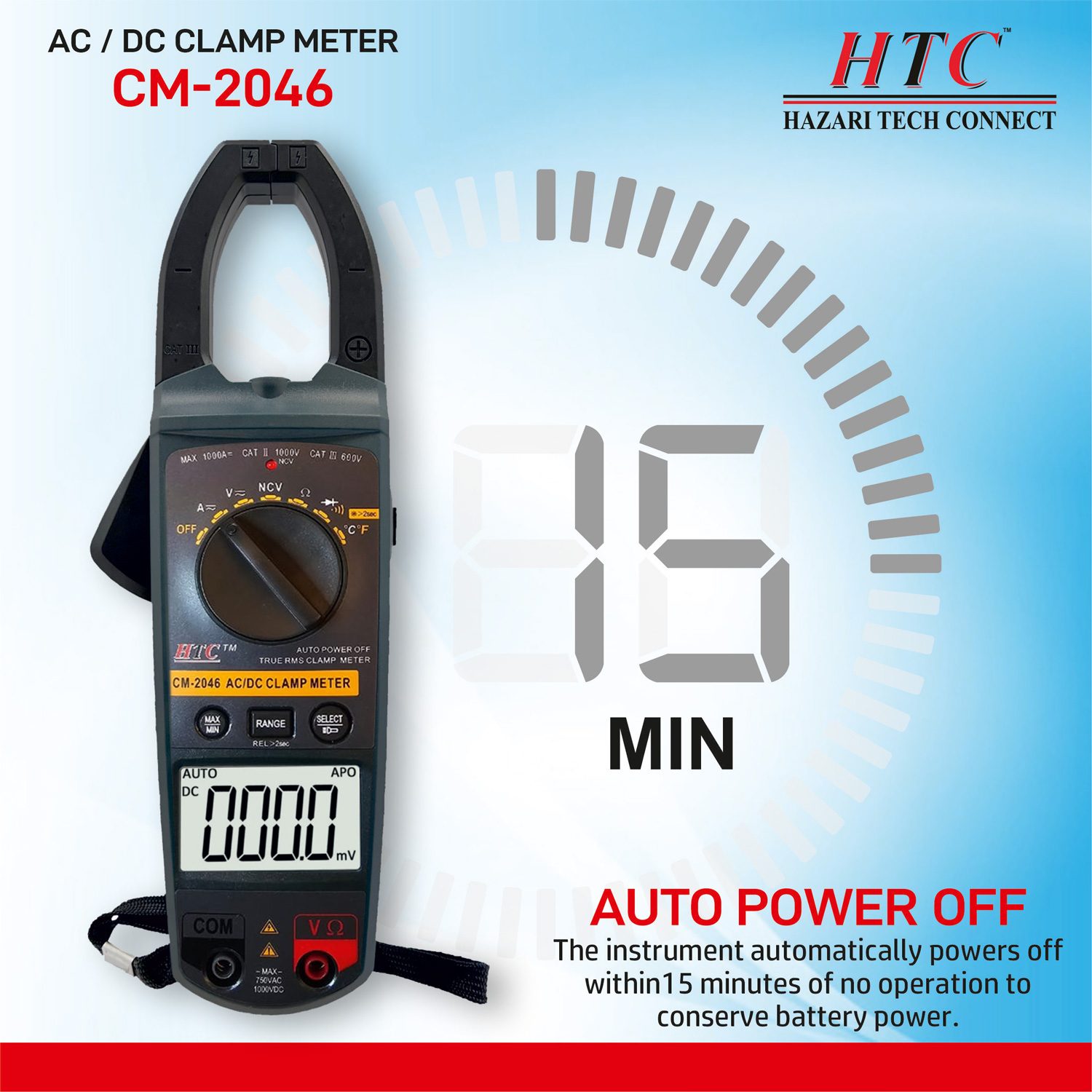 HTC-CM-2046-AC| DC 1000A DIGITAL CLAMP METER
