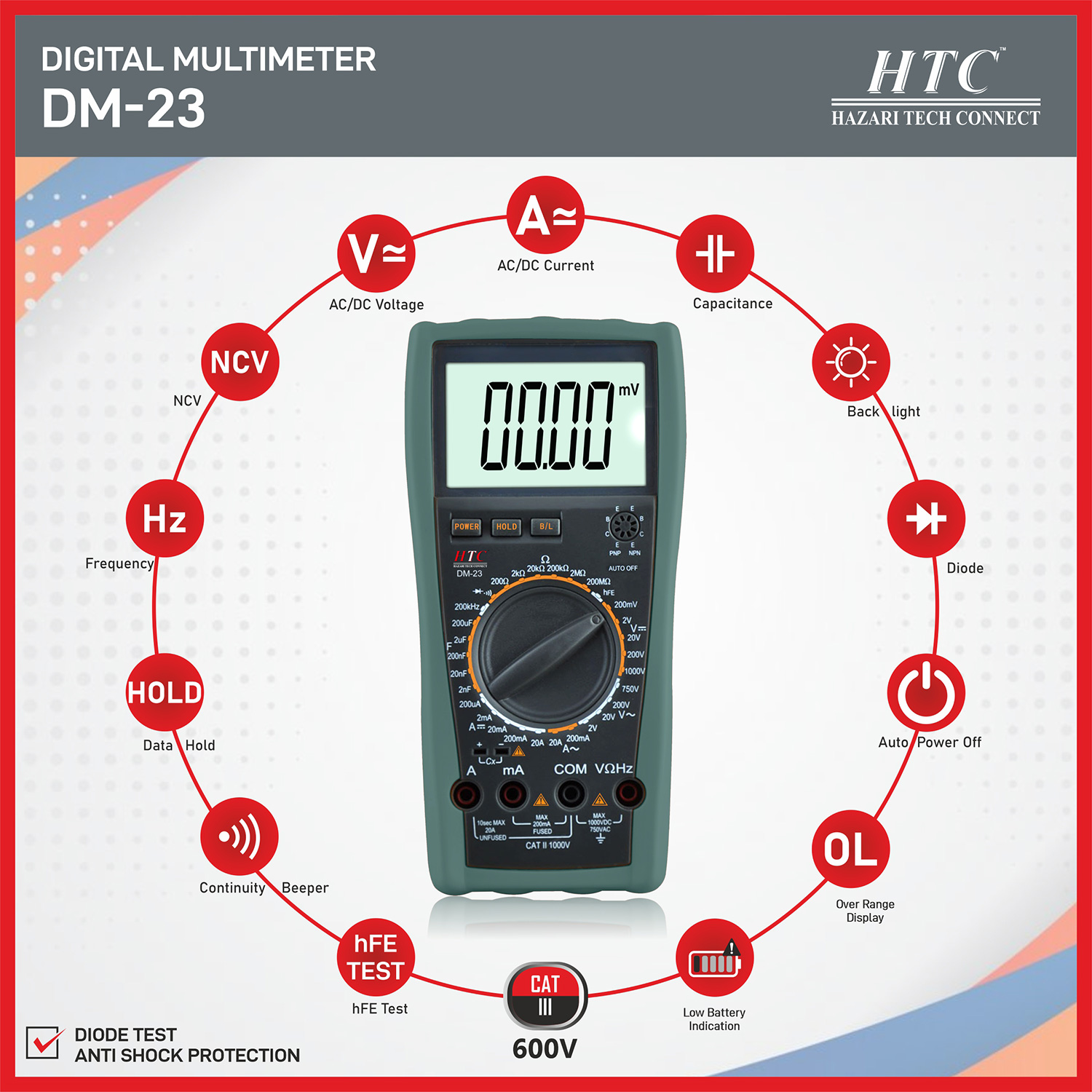 HTC-DM-23-DIGITAL MULTIMETER