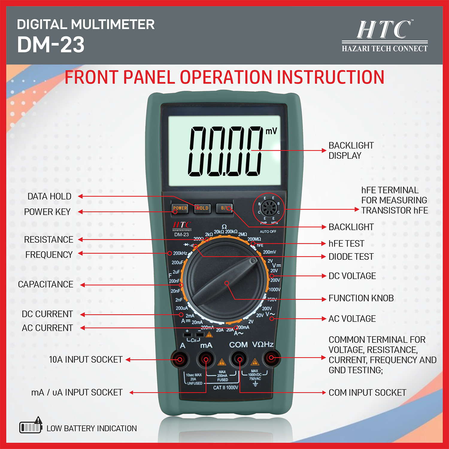 HTC-DM-23-DIGITAL MULTIMETER