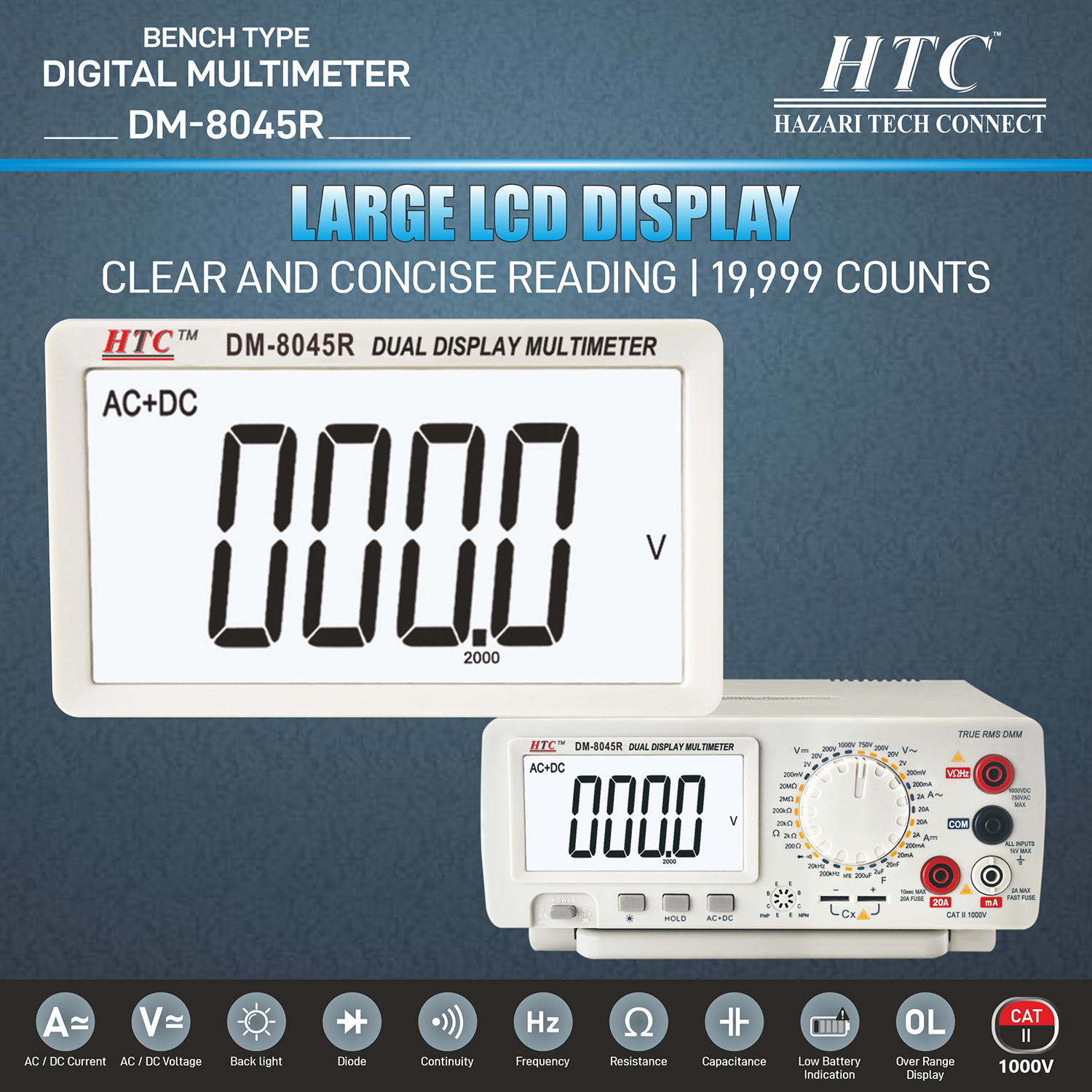 HTC-DM-8045R -BENCH TYPE DIGITAL MULTIMETER