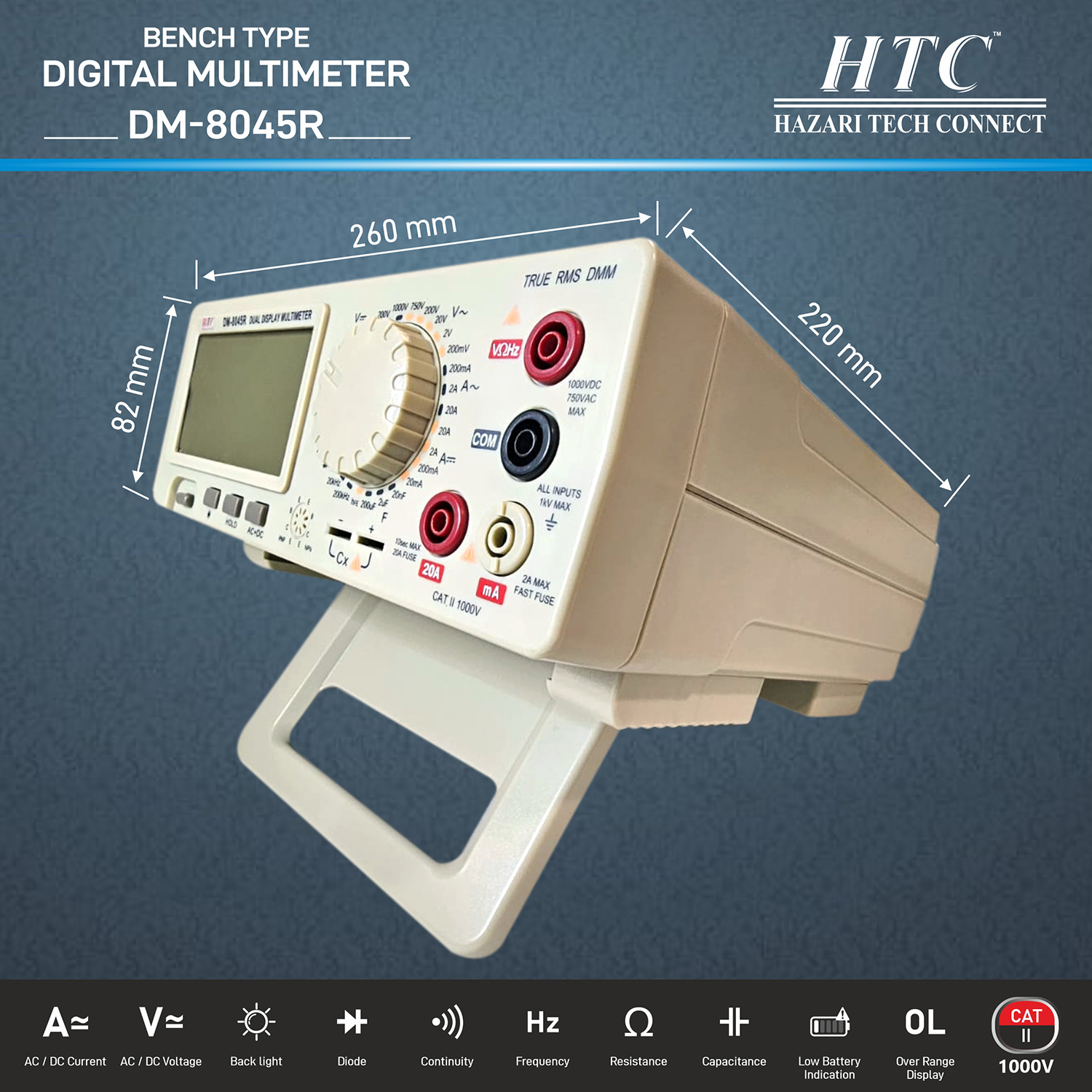 HTC-DM-8045R -BENCH TYPE DIGITAL MULTIMETER