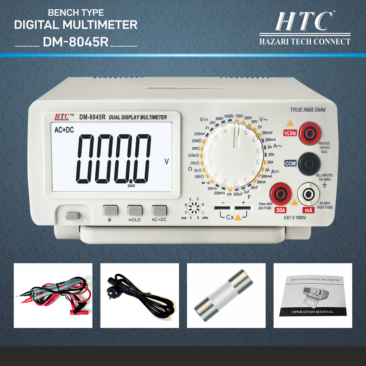 HTC-DM-8045R -BENCH TYPE DIGITAL MULTIMETER