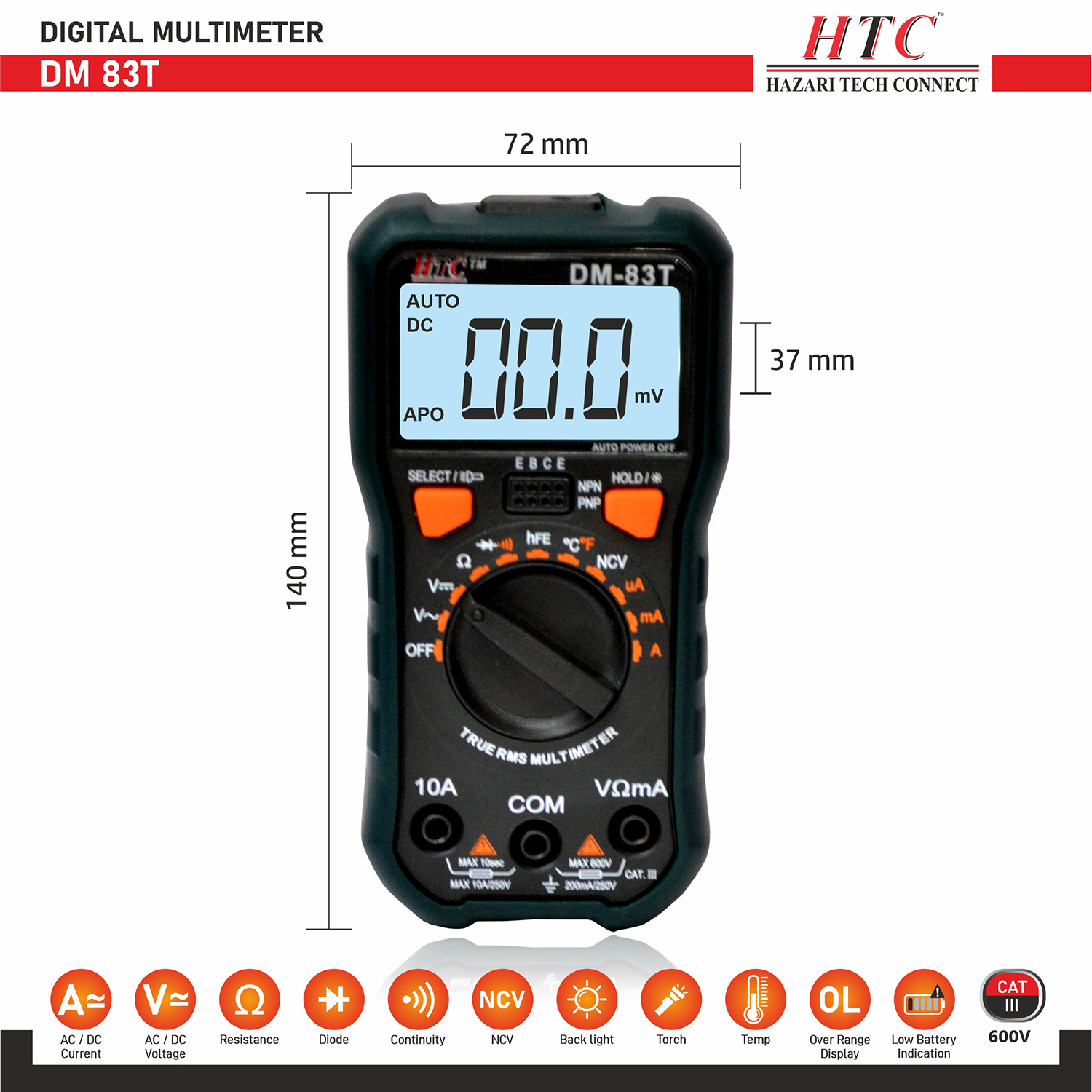 HTC-DM-83T-DIGITAL MULTIMETER