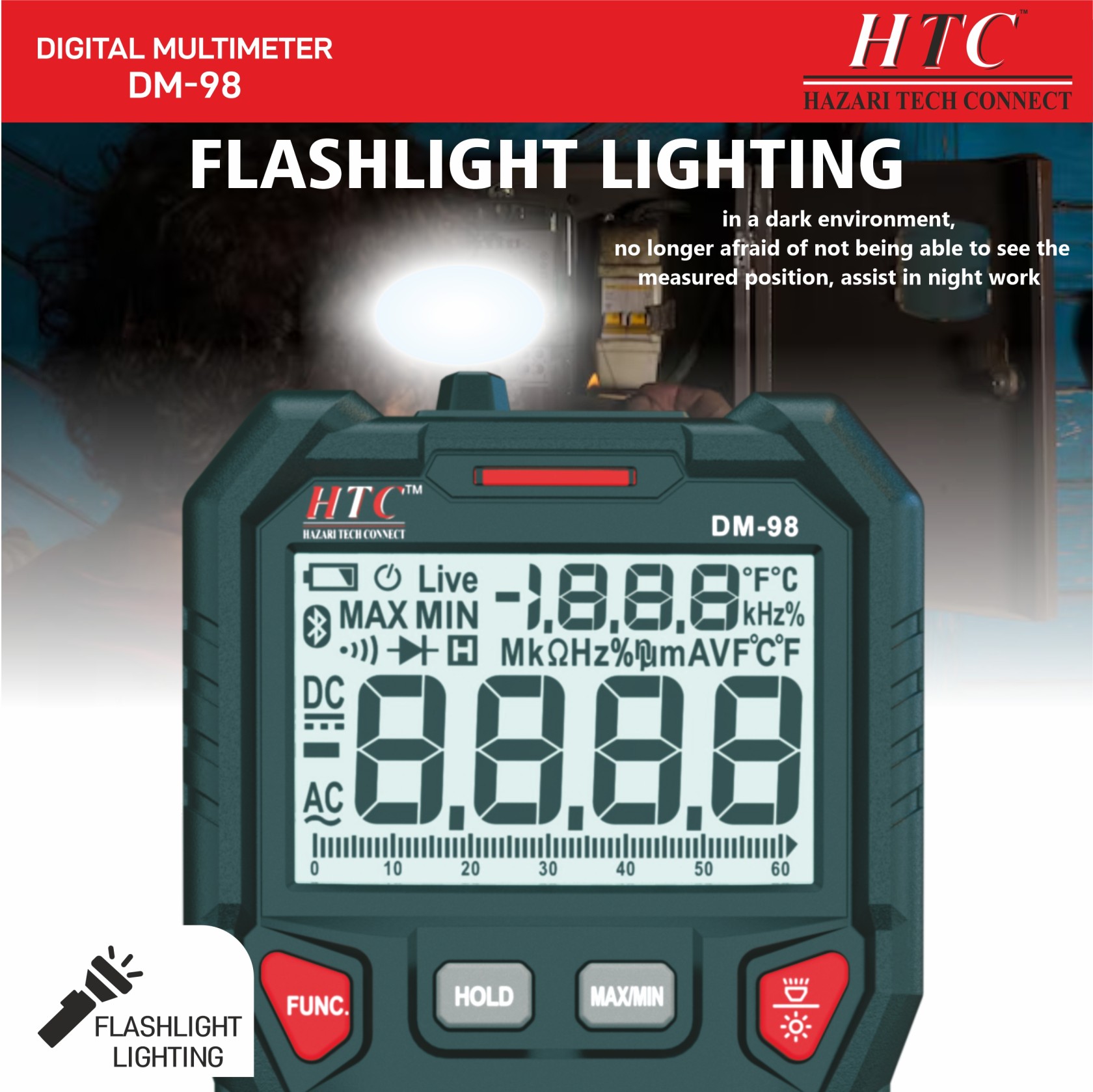 HTC-DM-98-DIGITAL MULTIMETER