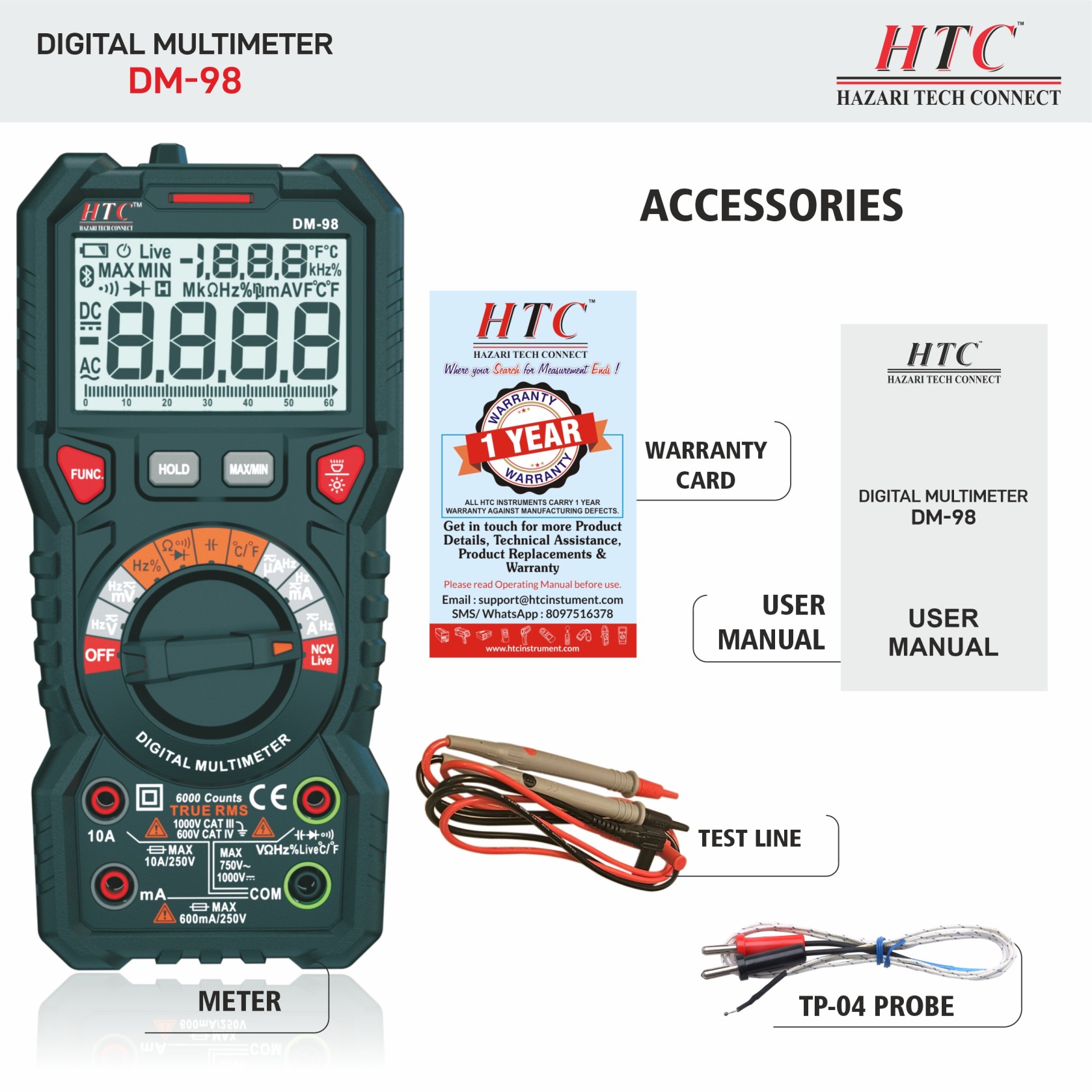 HTC-DM-98-DIGITAL MULTIMETER