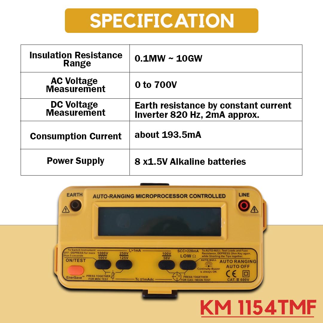 Kusam Meco KM 1154TMF Digital Multifunction Insulation Resistance