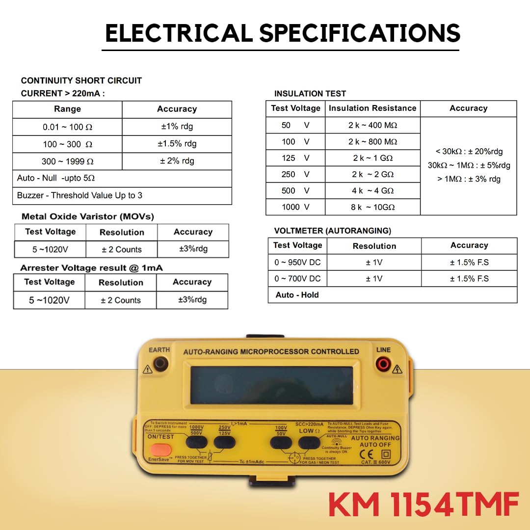Kusam Meco KM 1154TMF Digital Multifunction Insulation Resistance