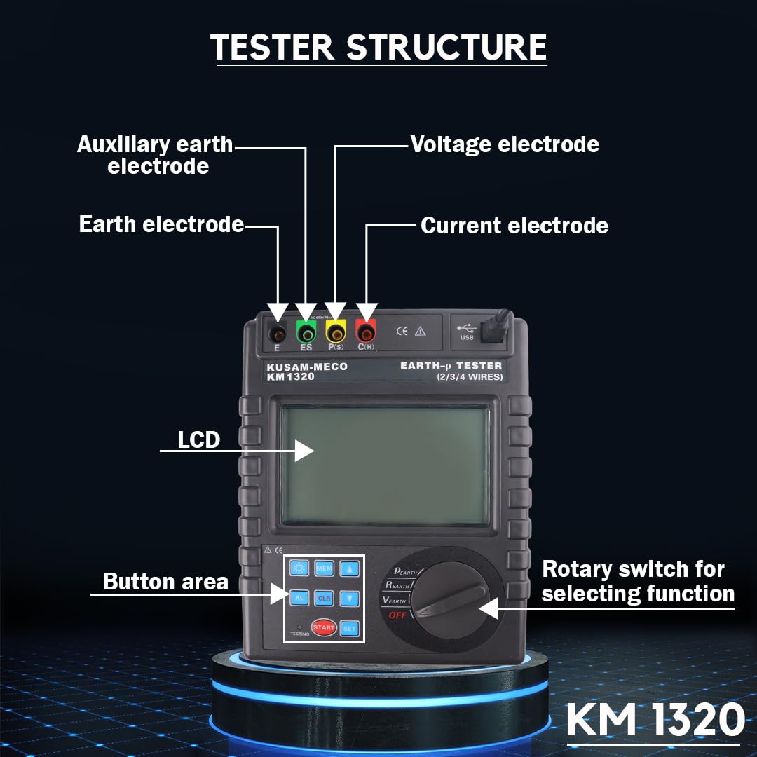 Kusam Meco KM 1320 Earth Resistance Soil Resistivity Tester