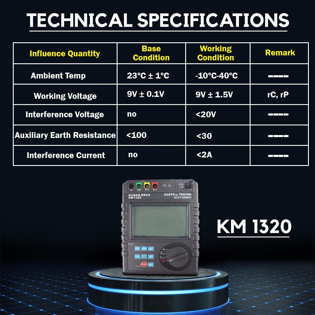 Kusam Meco KM 1320 Earth Resistance Soil Resistivity Tester