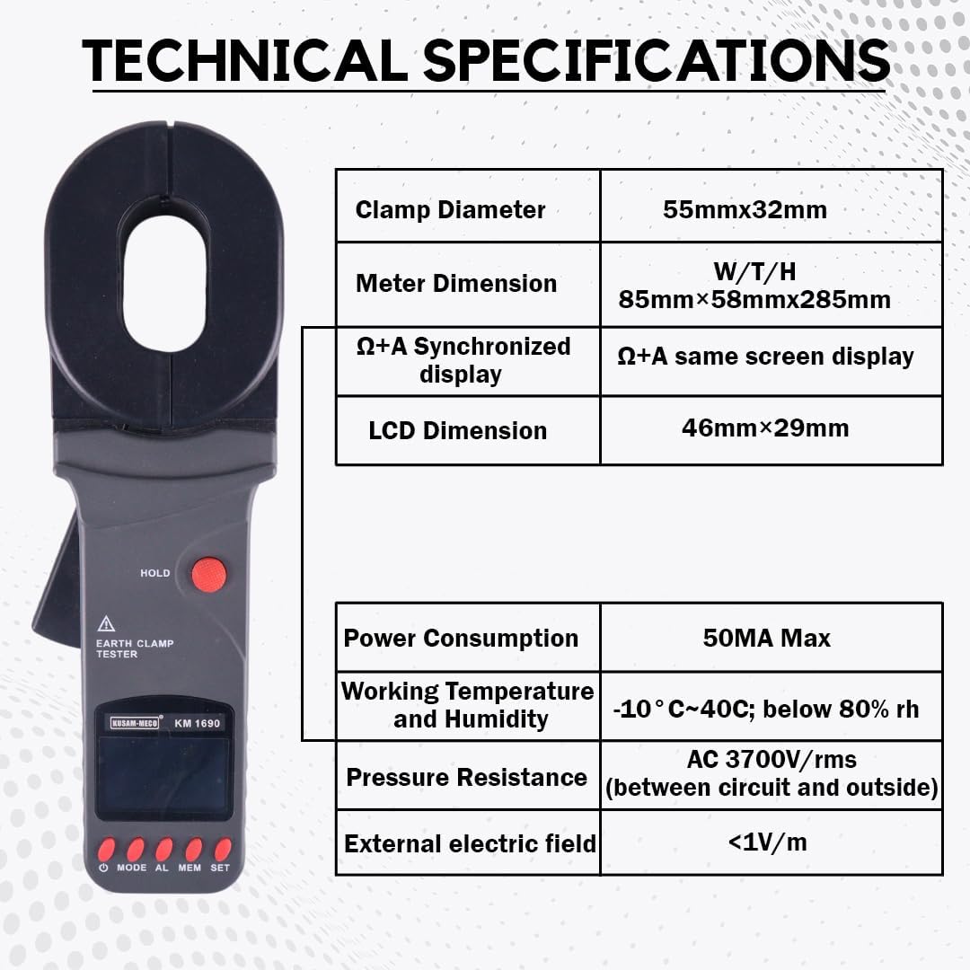 Kusam Meco KM 1690 Clamp Ground Resistance Tester