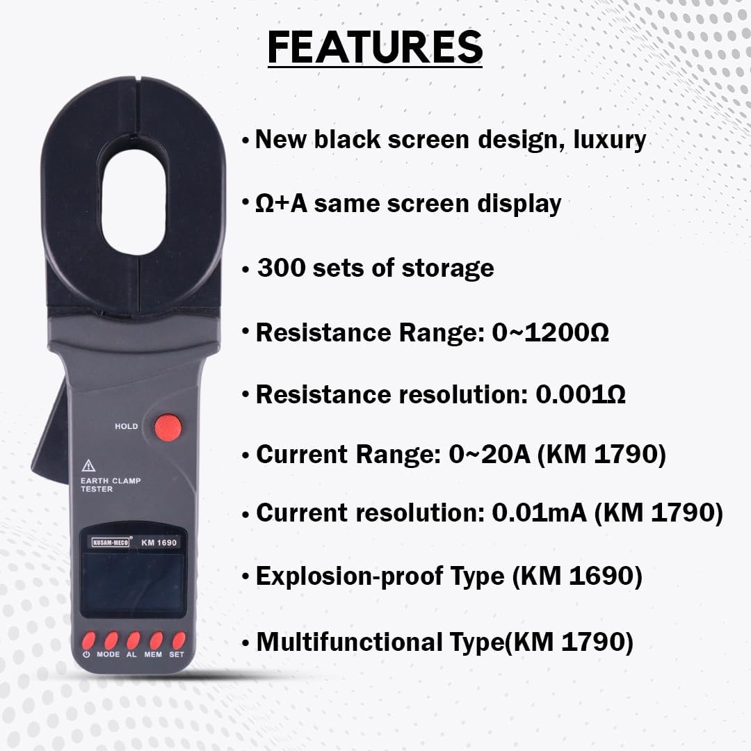 Kusam Meco KM 1690 Clamp Ground Resistance Tester