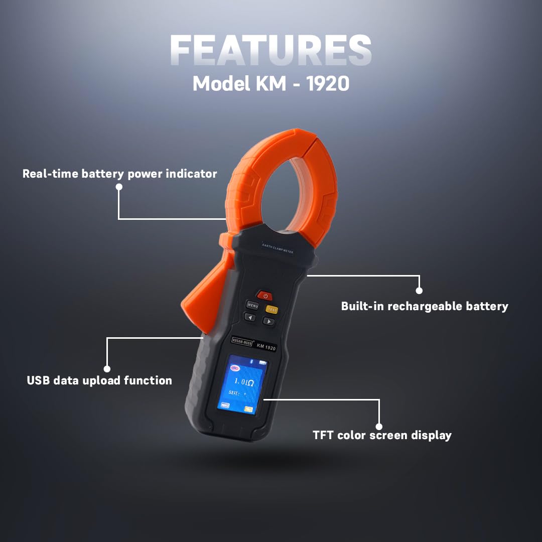 Kusam Meco KM 1920 Ground Pile Type Clamp Ground Resistance Tester