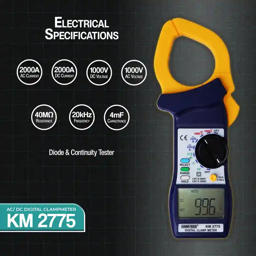 Kusam Meco KM 2775 AC/DC DIGITAL CLAMPMETER