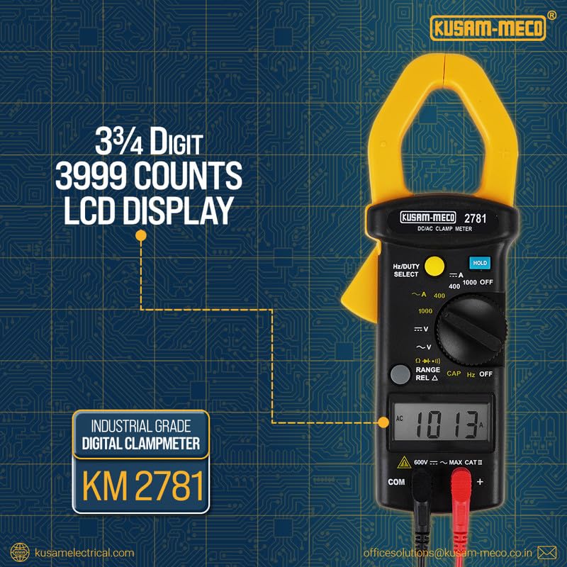 Kusam Meco KM 2781 1000A DC/AC Digital Clamp Meter