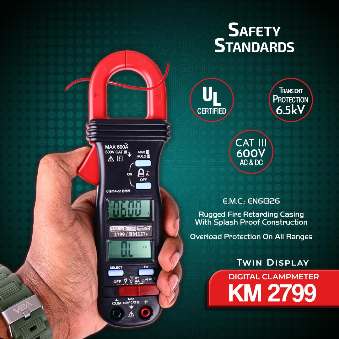 Kusam Meco KM 2799 Dual LCD Display Digital Clamp + Multi Meter