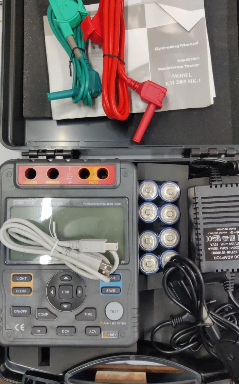 Kusam Meco KM 2805 Mk1 Digital Insulation Resistance Tester (5KV, 1T Ohms with PI & DAR)