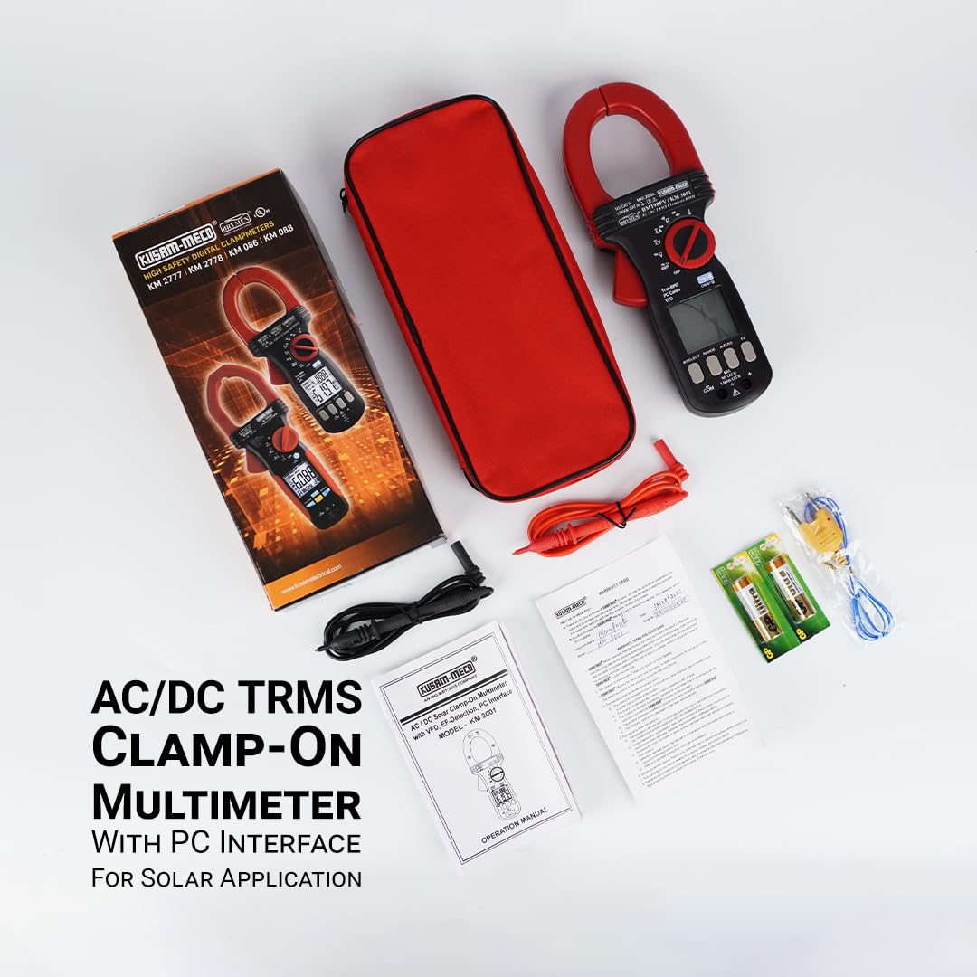 Kusam Meco KM 3001 suitable for solar AC/DC TRMS Clamp on multimeter