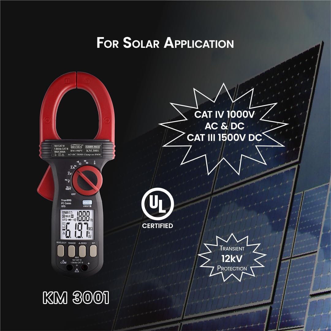 Kusam Meco KM 3001 suitable for solar AC/DC TRMS Clamp on multimeter