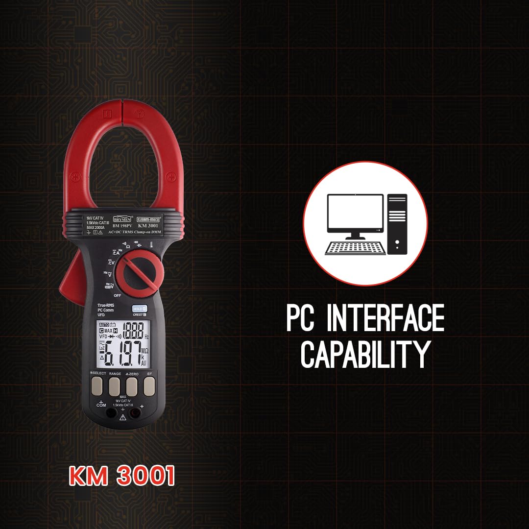 Kusam Meco KM 3001 suitable for solar AC/DC TRMS Clamp on multimeter
