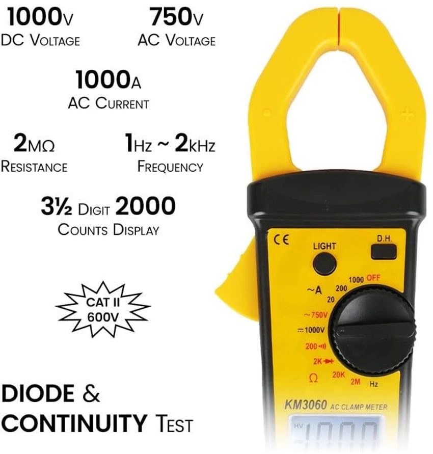Kusam Meco KM 3060 Digital Ac Clampmeter