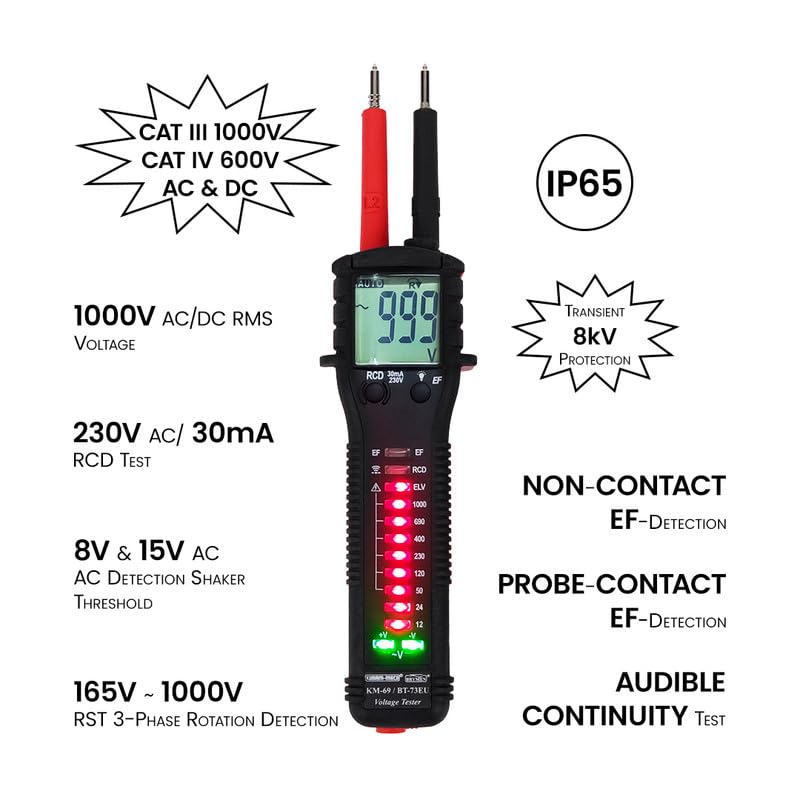 Kusam Meco KM 69 Voltage Detector With Rcd Load Test Ef Detection
